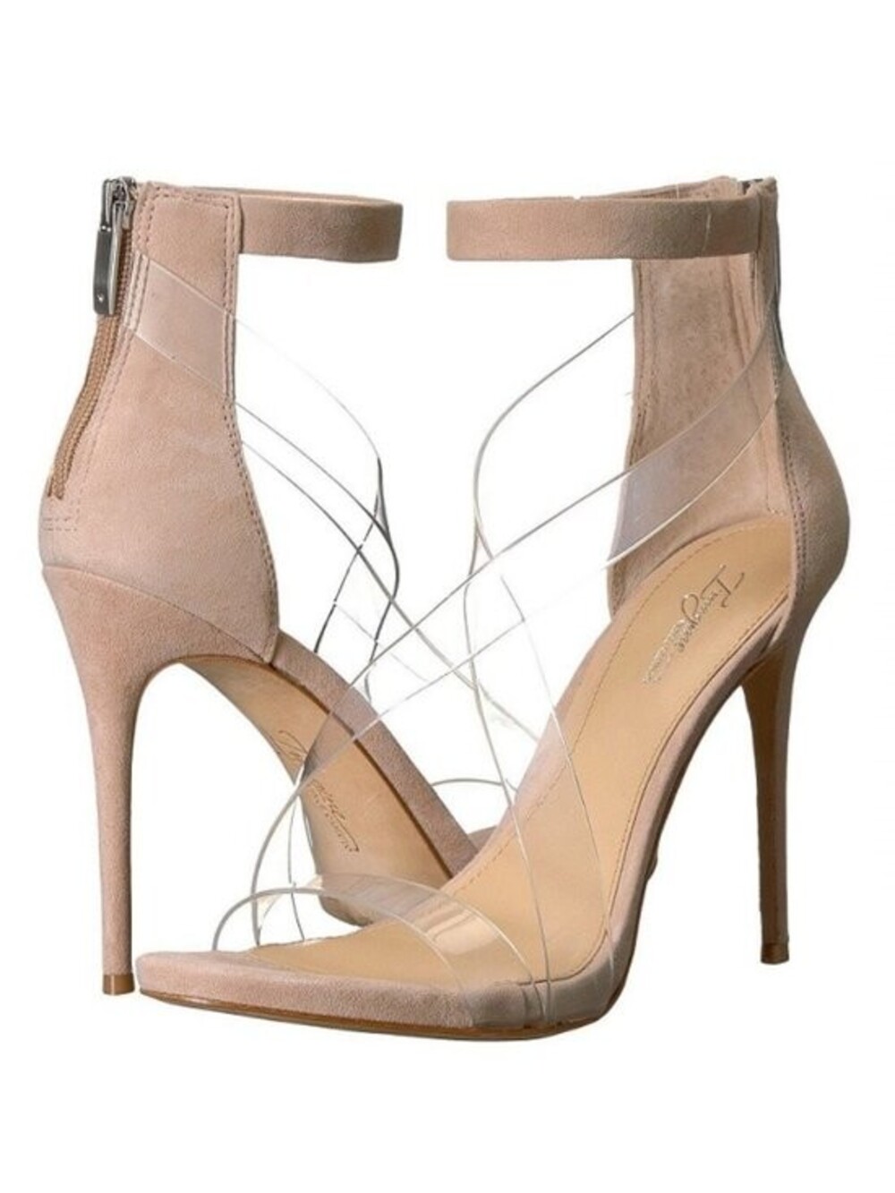 Imagine Vince Camuto Devin Clear Light Peach Suede Size US 6 Heels